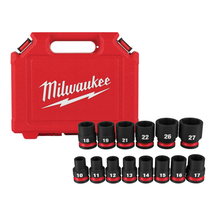 Milwaukee 14PC SHOCKWAVE™ Impact Duty 1/2" Drive Metric Standard 6 Point Socket Set