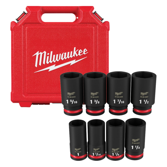 Milwaukee 8PC SHOCKWAVE™ Impact Duty 3/4" Drive SAE Deep 6 Point Socket Set