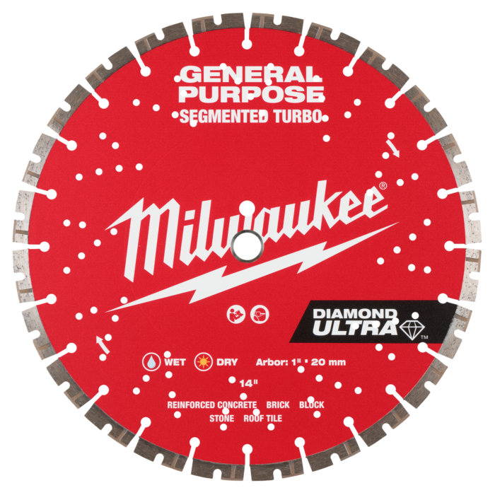 Milwaukee 14" DIAMOND ULTRA™ Segmented Turbo, General Purpose Diamond Blade