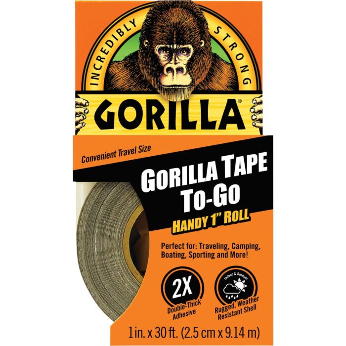 Gorilla Tape 1 in. x 10 yd 17 mil To-Go Heavy-Duty Duct Tape - Black