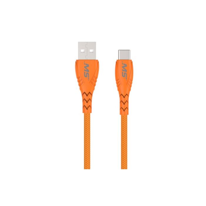MobileSpec MB06734 10 ft PVC Hi-Vis Orange Charge & Sync USB-C to USB Cable