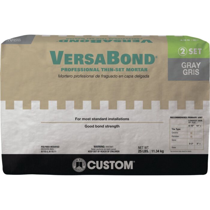 Custom Building Products VersaBond Gray Thin-Set Mortar 25 lb Custom Building Products VersaBond Gray Thin-Set Mortar 25 lb