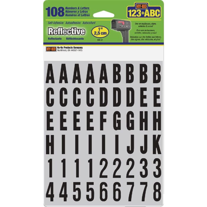 HY-KO Hy-Ko 1 In. Reflective Numbers & Letter