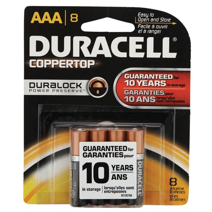 DuraCell CopperTop AAA Alkaline Battery (8-Pack)
