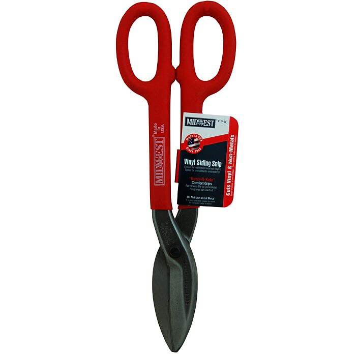 MIDWEST® Alloy Steel 12 in Red Straight Vinyl Siding Snip