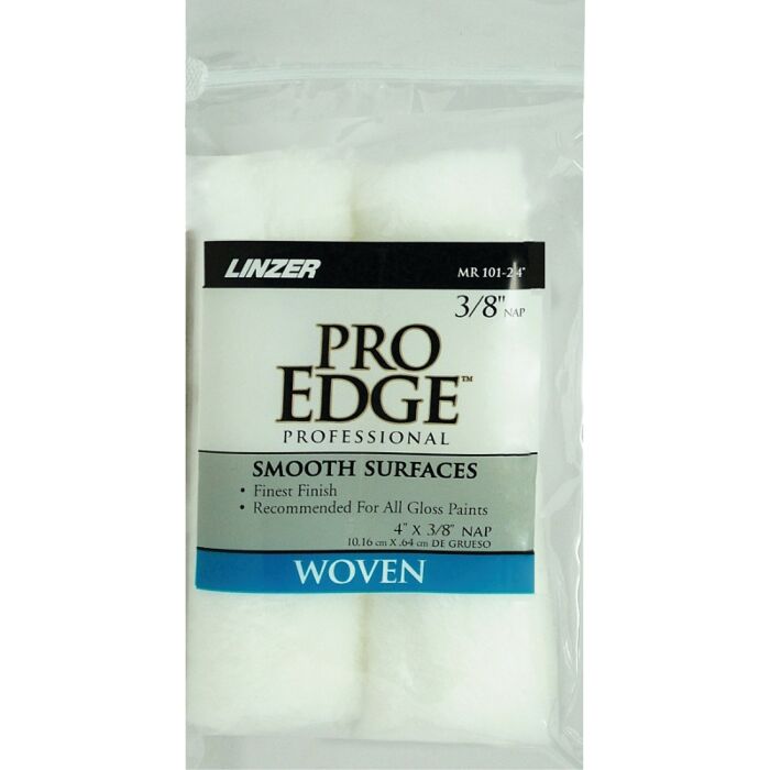 Linzer Pro-Edge 4 in. x 3/8 in. Nap White Roller Cover (2 pk)