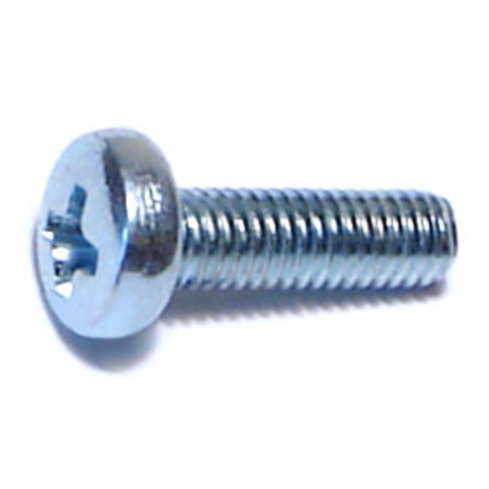 3 mm - 0.50 x 10 mm Phillips Pan Head, Machine Screw, Zinc 