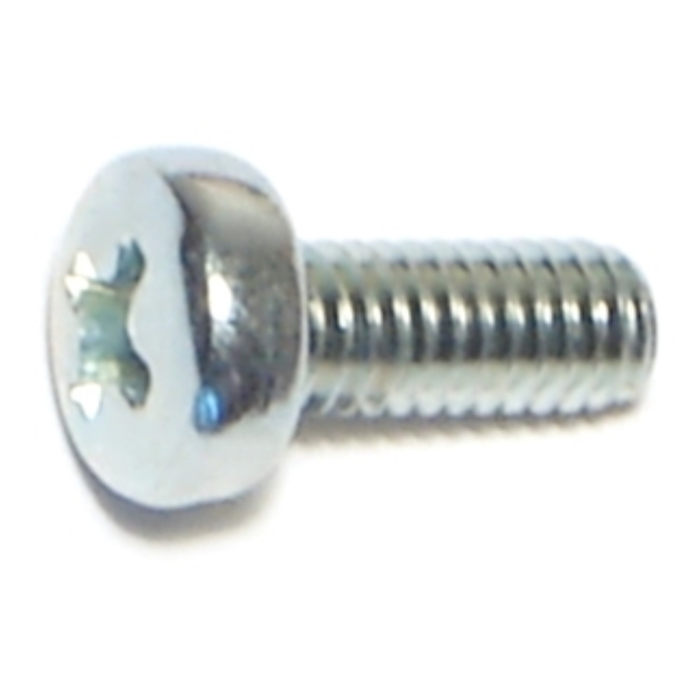 4 mm - 0.70 x 10 mm Phillips Pan Head, Machine Screw, Zinc 