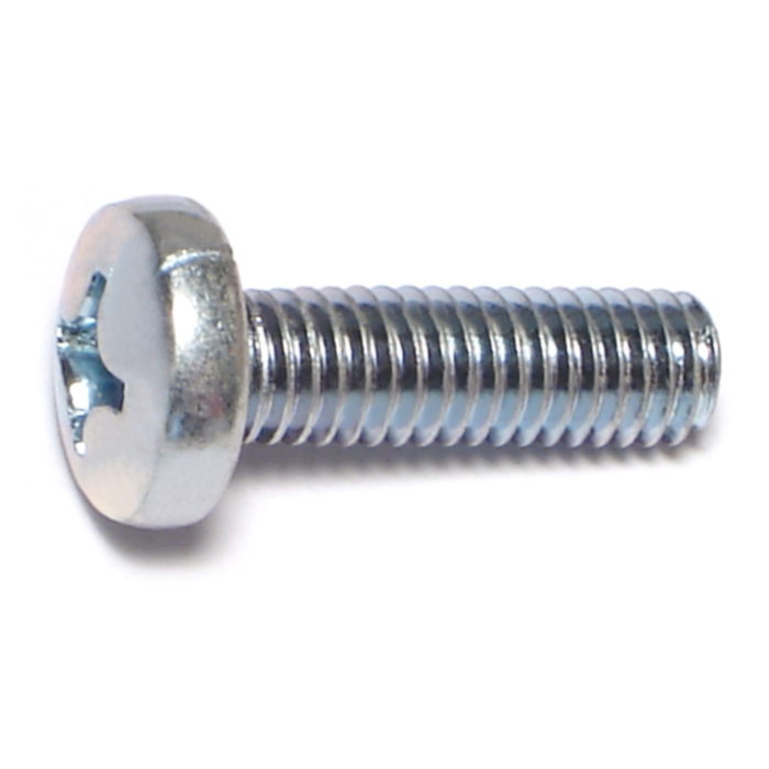 6 mm - 1.00 x 20 mm Phillips Pan Head, Machine Screw, Zinc 