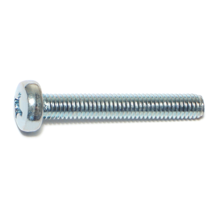 6 mm - 1.00 x 40 mm Phillips Pan Head, Machine Screw, Zinc 