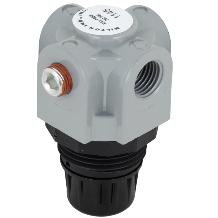 Milton Mini Heavy-Duty Air Pressure Regulator, 1/4" NPT Compressed Air System, 250 PSI, S-1145