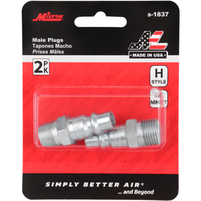Milton 3/8" MNPT H-Style Plug (2pk)