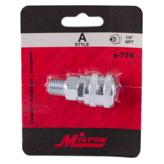 Milton 1/4 in MNPT Steel A-Style Hose Coupler