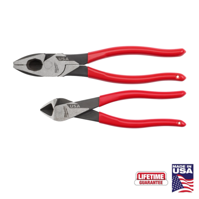 Milwaukee Dipped Grip Cutting Pliers (2pc)
