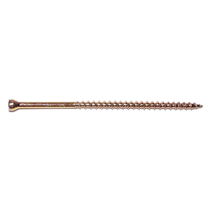 #9 x 4" Star Drive, Trim Head Screw, Yellow Zinc (Bulk Box 1 lb)