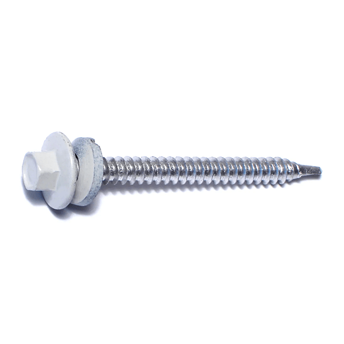 #10-14 x 2" Roof Screw, White (Bulk Box 72 pc)