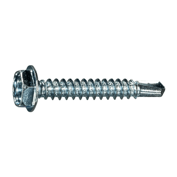 #10 x 1-1/4" Slotted Hex Washer Head, Self-Drilling Screw, Zinc (Bulk Box 1 lb)
