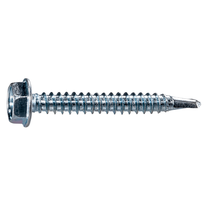 #10 x 1-1/2" Slotted Hex Washer Head, Self-Drilling Screw, Zinc (Bulk Box 1 lb)