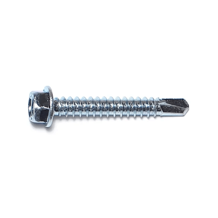 #12 x 1-1/2" Slotted Hex Washer Head, Self-Drilling Screw, Zinc (Bulk Box 1 lb)