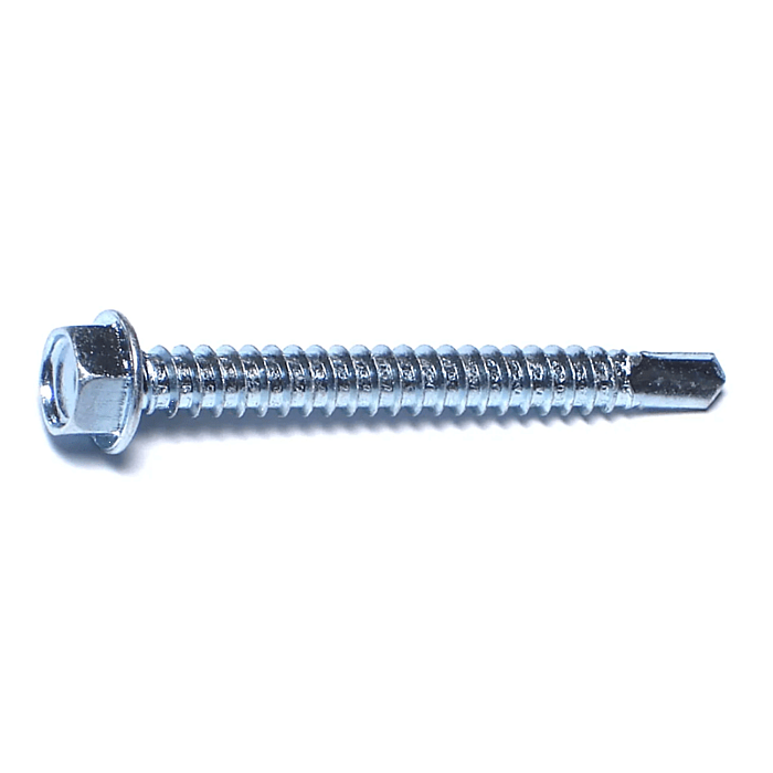 #12 x 2" Slotted Hex Washer Head, Self-Drilling Screw, Zinc (Bulk Box 1 lb)