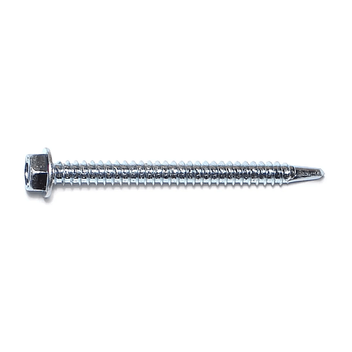 #12 x 2-1/2" Slotted Hex Washer Head, Self-Drilling Screw, Zinc (Bulk Box 1 lb)