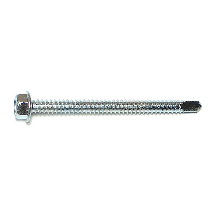 1/4" x 3" Slotted Hex Washer Head, Self-Drilling Screw, Zinc (Bulk Box 1 lb)