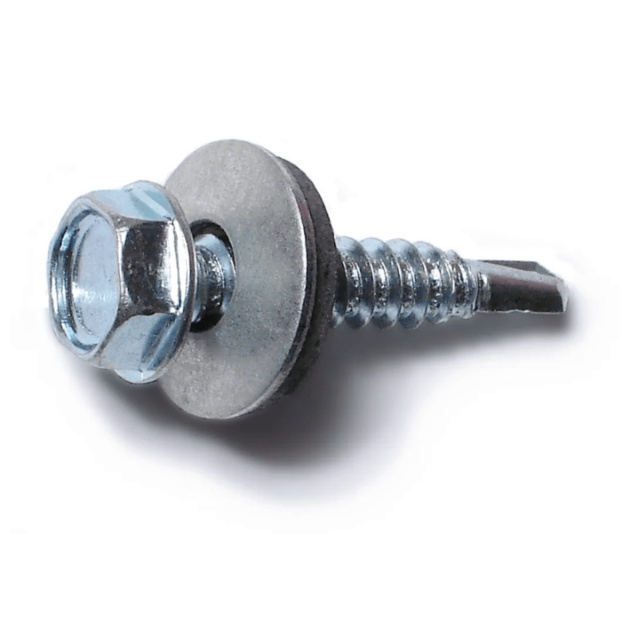 #10 x 1" Hex Seal Washer Head, Self-Drilling Screw, Zinc (Bulk Box 1 lb)