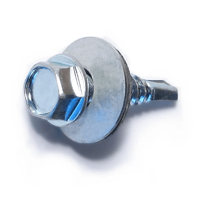 #12 x 1" Hex Seal Washer Head, Self-Drilling Screw, Zinc (Bulk Box 1 lb)