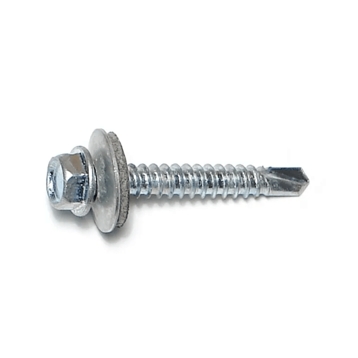 #12 x 1-1/2" Hex Seal Washer Head, Self-Drilling Screw, Zinc (Bulk Box 1 lb)