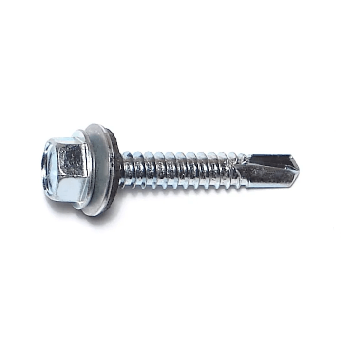 1/4" x 1-1/2" Hex Seal Washer Head, Self-Drilling Screw, Zinc (Bulk Box 1 lb)