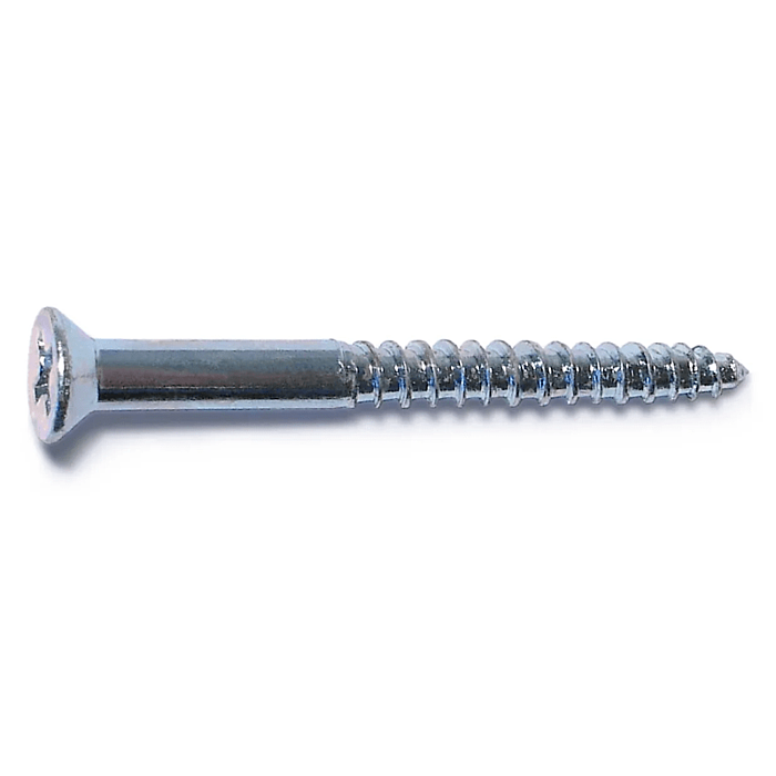 #6 x 1-1/2" Phillips Flat Head, Wood Screw, Zinc (Bulk Box 1 lb)