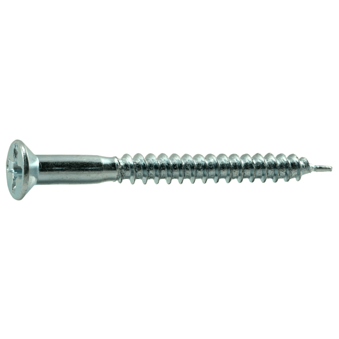 #8 x 1-3/4" Phillips Flat Head, Wood Screw, Zinc (Bulk Box 1 lb)