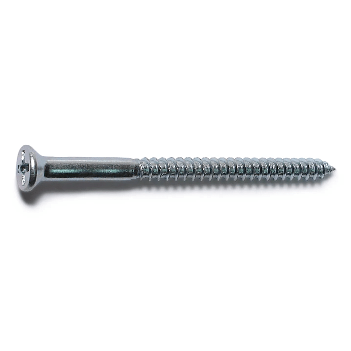 #8 x 2-1/2" Phillips Flat Head, Wood Screw, Zinc (Bulk Box 1 lb)