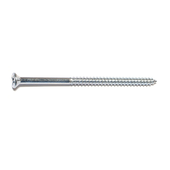 #8 x 3" Phillips Flat Head, Wood Screw, Zinc (Bulk Box 1 lb)