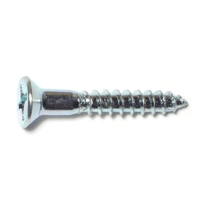 #10 x 1-1/4" Phillips Flat Head, Wood Screw, Zinc (Bulk Box 1 lb)