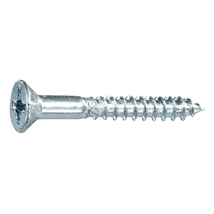 #10 x 1-1/2" Phillips Flat Head, Wood Screw, Zinc (Bulk Box 1 lb)