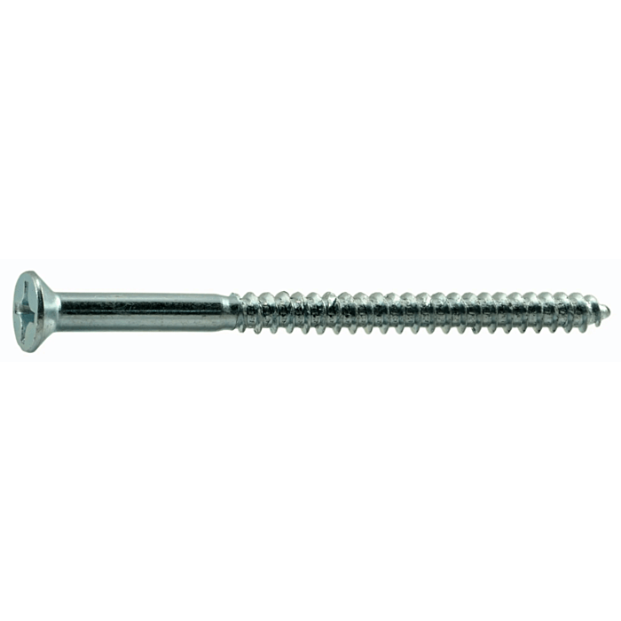 #10 x 3" Phillips Flat Head, Wood Screw, Zinc (Bulk Box 1 lb)