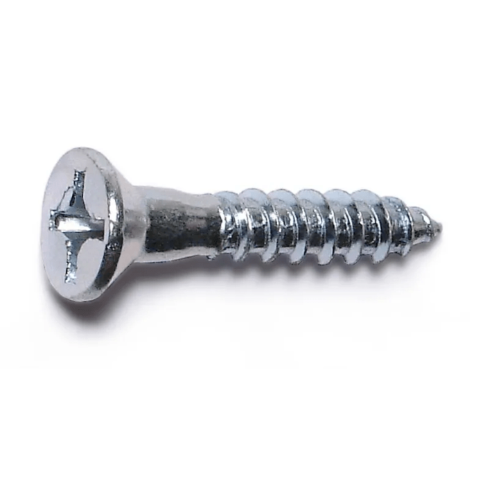 #12 x 1-1/4" Phillips Flat Head, Wood Screw, Zinc (Bulk Box 1 lb)