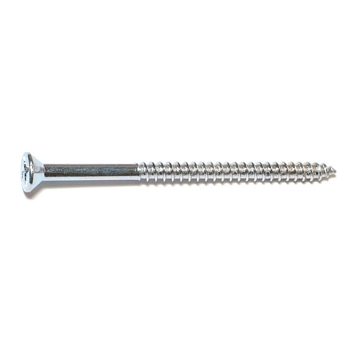 #12 x 3-1/2" Phillips Flat Head, Wood Screw, Zinc (Bulk Box 1 lb)
