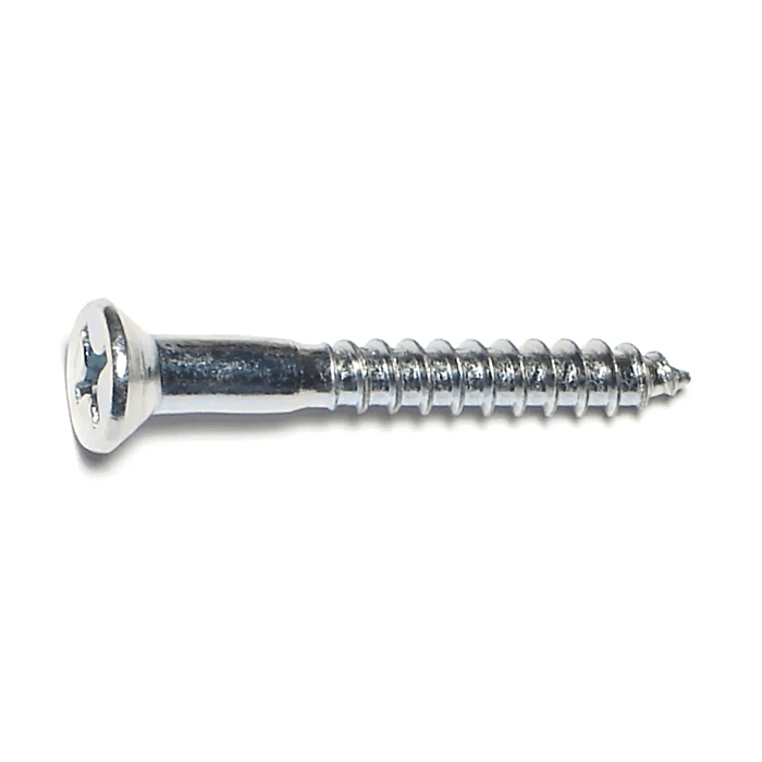 #14 x 2" Phillips Flat Head, Wood Screw, Zinc (Bulk Box 1 lb)
