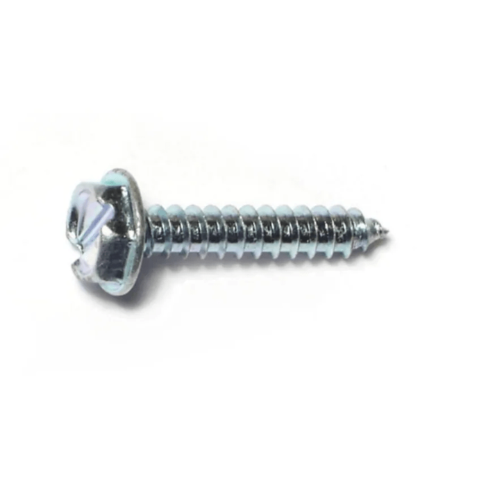 #6 x 3/4" Slotted Hex Washer Head, Sheet Metal Screw, Zinc (Bulk Box 1 lb)