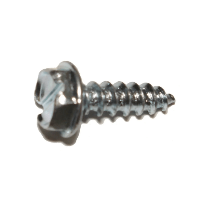 #7 x 1/2" Slotted Hex Washer Head, Sheet Metal Screw, Zinc (Bulk Box 1 lb)