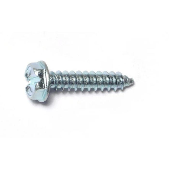 #7 x 3/4" Slotted Hex Washer Head, Sheet Metal Screw, Zinc (Bulk Box 1 lb)