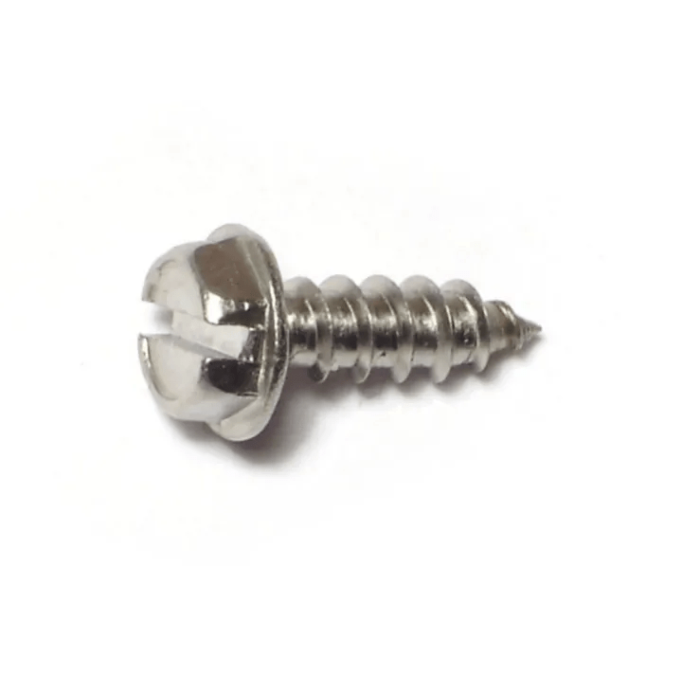 #8 x 1/2" Slotted Hex Washer Head, Sheet Metal Screw, Zinc (Bulk Box 1 lb)