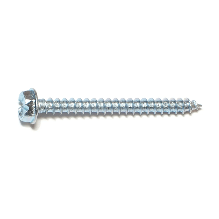 #10 x 2" Slotted Hex Washer Head, Sheet Metal Screw, Zinc (Bulk Box 1 lb)