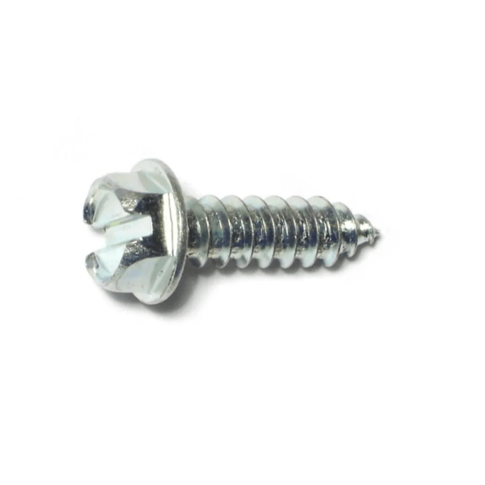 #12 x 3/4" Slotted Hex Washer Head, Sheet Metal Screw, Zinc (Bulk Box 1 lb)
