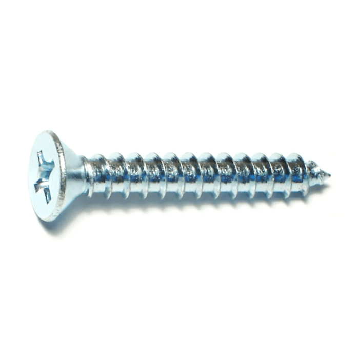 #12 x 1-1/2" Phillips Flat Head, Sheet Metal Screw, Zinc (Bulk Box 1 lb)
