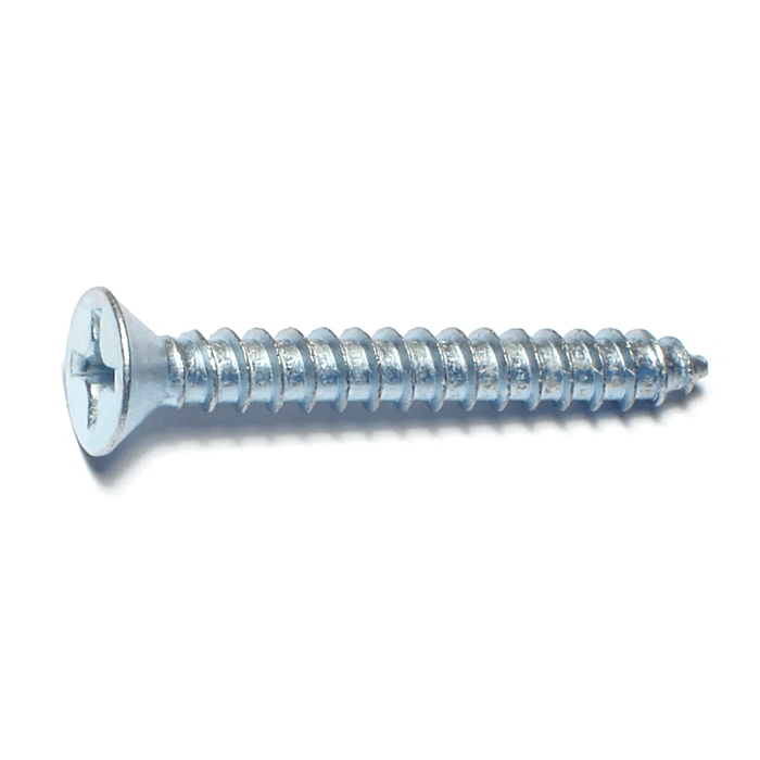#14 x 2" Phillips Flat Head, Sheet Metal Screw, Zinc (Bulk Box 1 lb)