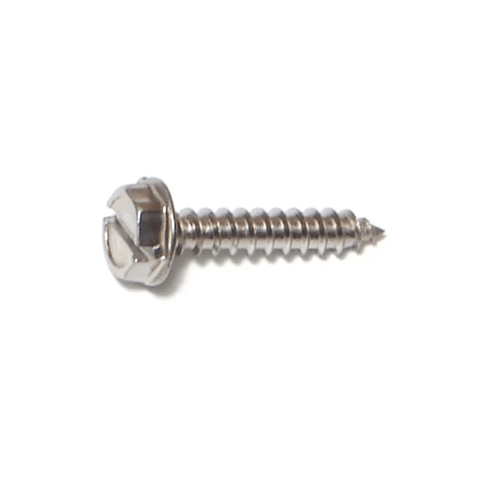#6 x 3/4" Slotted Hex Washer Head, Sheet Metal Screw, Stainless Steel (Bulk Box 1 lb)