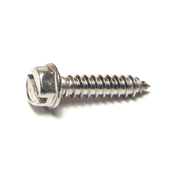 #8 x 1/2" Slotted Hex Washer Head, Sheet Metal Screw, Stainless Steel (Bulk Box 1 lb)